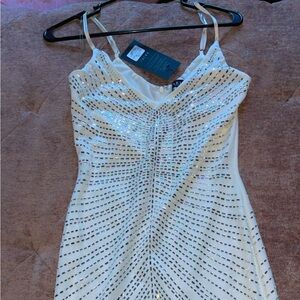 Akira rhinestone white dress (new)